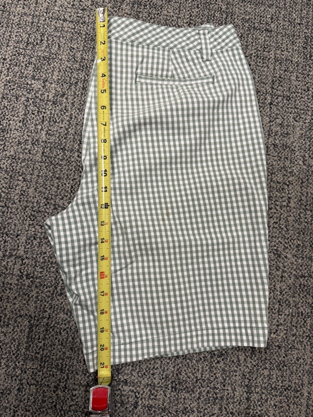 Lands' End Women’s Gingham Checkered High Waist Shorts - Picture 9 of 11